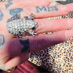 Torrid bling frog ring with black accent  gem eyes - new no tags